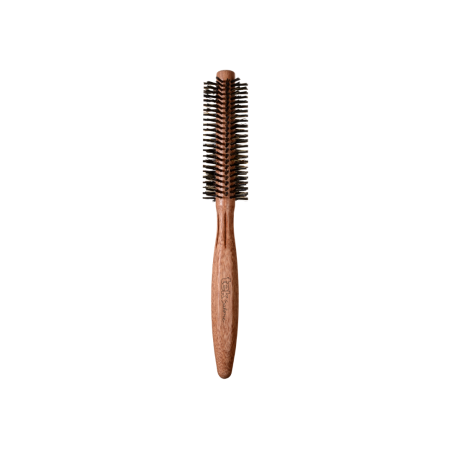 Round Brush in Mahogany Wood with Reinforced Boar Hair Bristles - 35mm