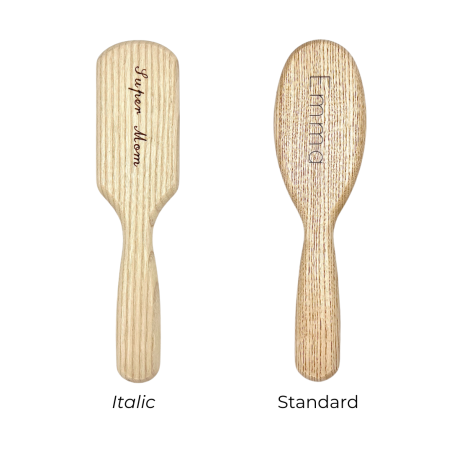 Rectangular Hair Brush with Short Hornbeam Wood Pins | For Short to Medium Hair