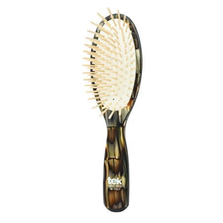 Dark Rhodoid Oval Brush – Short Pins | Ideal for Long, Fine Hair