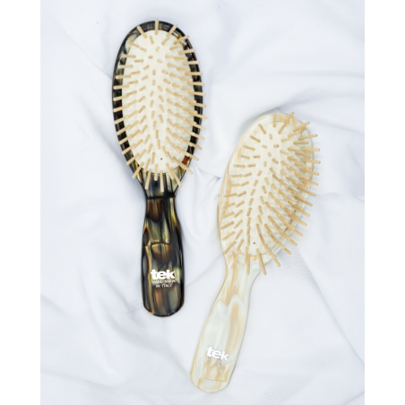 Dark Rhodoid Oval Brush – Short Pins | Ideal for Long, Fine Hair