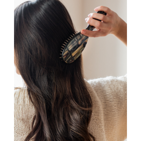 Dark Rhodoid Oval Brush – Short Pins | Ideal for Long, Fine Hair