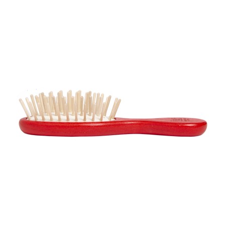 Red Mini Oval Hair Brush | Gentle on Scalp & Hair