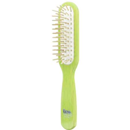 Glossy Green Lime Rectangular Wooden Brush | Perfect for Short Hair