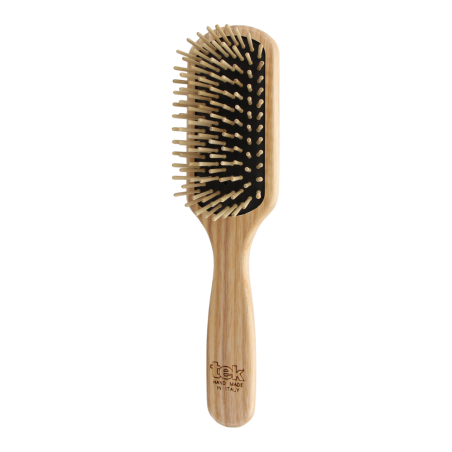 Small Rectangular Hair Brush with Short Hornbeam Wood Pins | For Short Hair