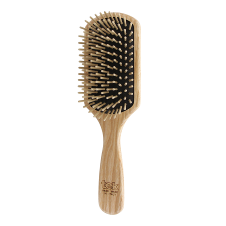 Rectangular Hair Brush with Short Hornbeam Wood Pins | For Short to Medium Hair