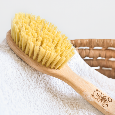 Wooden Hair Brush with Nylon Bristles | From Age 0–2 – Ideal for Cradle Cap Removal
