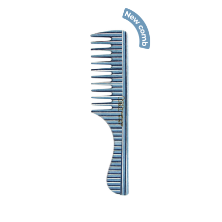 Kaleido Blue Wide-Tooth Wooden Comb | Reduces Frizz and Helps Prevent Hair Breakage