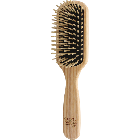 Small Rectangular Hair Brush with Short Hornbeam Wood Pins | For Short Hair