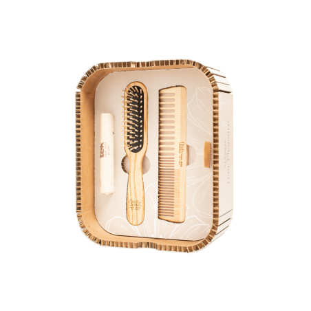 Hair Pleasure Set | Wooden Brush + Comb for Short Hair