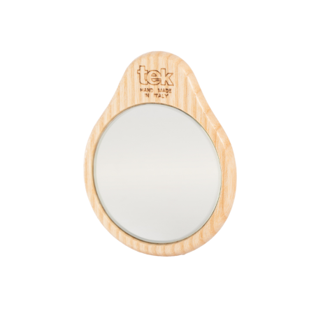 Handmade Round Ash Wood Mirror | Cotton Pouch Included