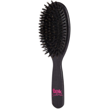 Large Oval Black Brush with Boar Hair Bristles