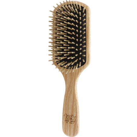 Rectangular Hair Brush with Short Hornbeam Wood Pins | For Short to Medium Hair