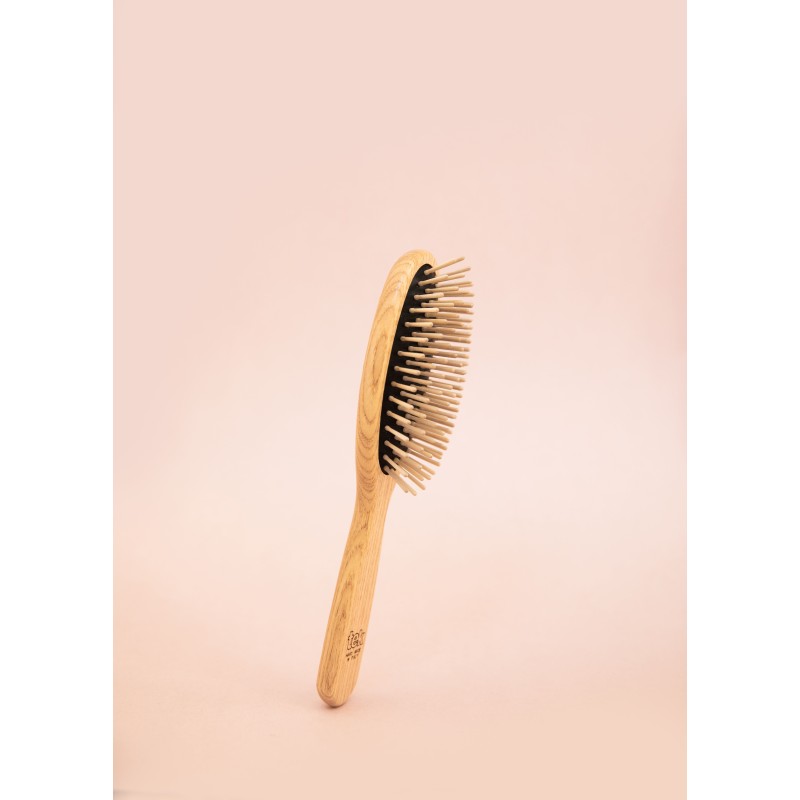 Large Oval Wooden Hair Brush with Short Pins | Tek Brushes & Combs
