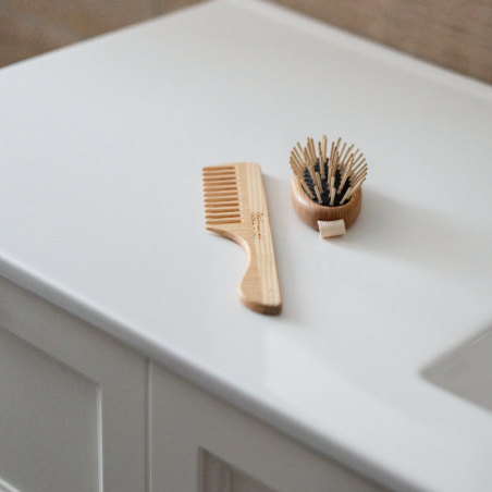 Wide-Tooth Comb with Wooden Handle | Reduces Frizz & Prevents Hair Breakage