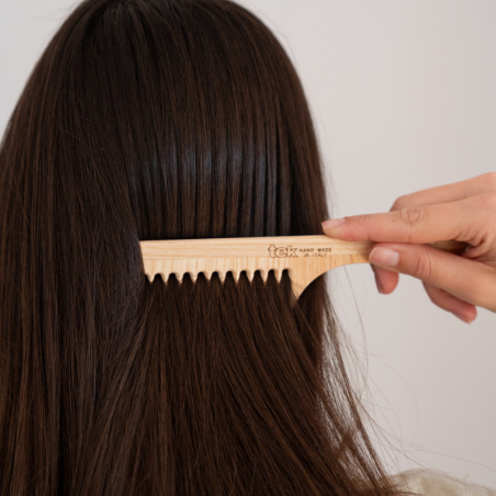 Wide-Tooth Comb with Wooden Handle | Reduces Frizz & Prevents Hair Breakage