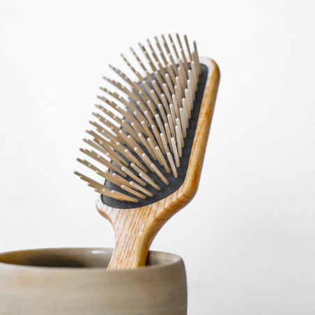 Large Brush with Long Hornbeam Wooden Pins | Long & Thick Hair