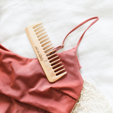 Small Wide-Tooth Comb for Detangling & Product Distribution | For Wavy & Curly Hair