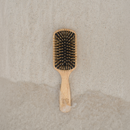 Rectangular Hair Brush with Short Hornbeam Wood Pins | For Short to Medium Hair
