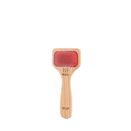 Small Slicker Brush for Dogs and Cats with Long Hair | Flat Handle