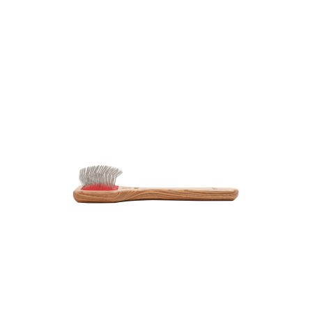 Small Slicker Brush for Dogs and Cats with Long Hair | Flat Handle