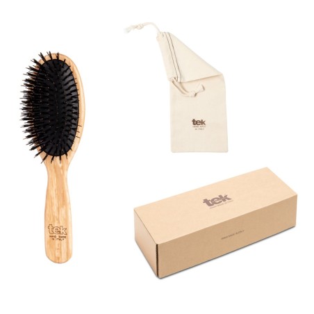 Large Oval Brush with Ecological Boar Hair and Nylon Bristles