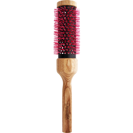 Ceramic Thermal Brush Ø 1.42 in | Styling & Blow-Drying for Long Hair, Natural Wood Handle