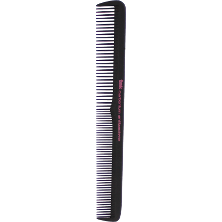 Wide/fine-tooth cutting and blending comb in antibacterial pure carbon alloy