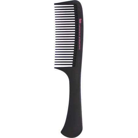 Medium-tooth cutting comb with handle in antibacterial pure carbon alloy