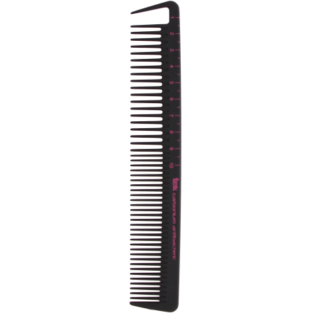 Wide/fine-tooth cutting comb with tail in antibacterial pure carbon alloy