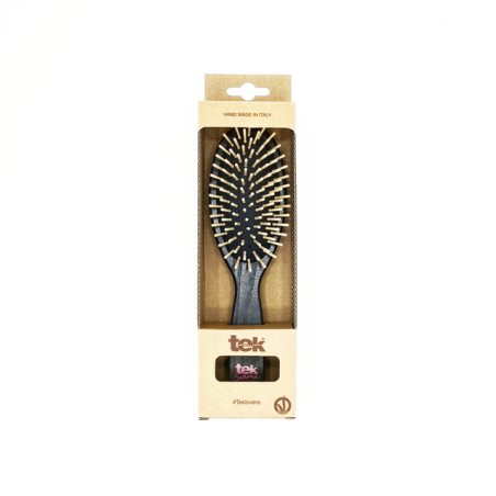 Black Wooden Oval Brush with Short Teeth | For Short, Medium & Fine Hair