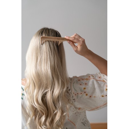 Wide-Tooth Comb with Wooden Handle | Reduces Frizz & Prevents Hair Breakage