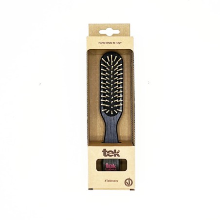 Black Wooden Paddle Brush with Short Teeth | For Short & Fine Hair
