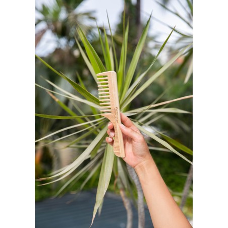 Wide-Tooth Comb with Wooden Handle | Reduces Frizz & Prevents Hair Breakage