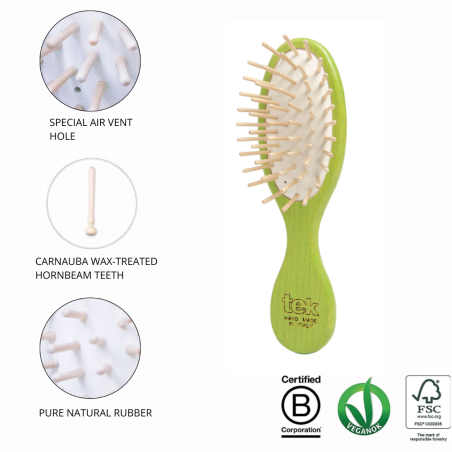 Green Mini Oval Brush | Gentle on Scalp & Hair