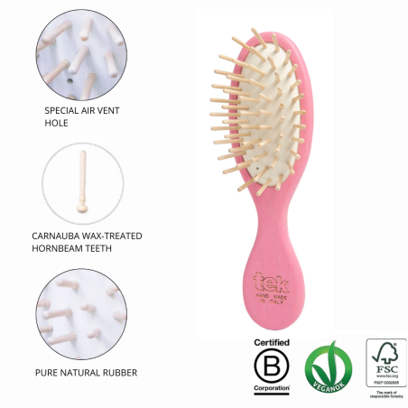 Pink Mini Oval Brush | Gentle on Scalp & Hair
